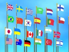 游戏标志拼图果酱：收集国旗在线