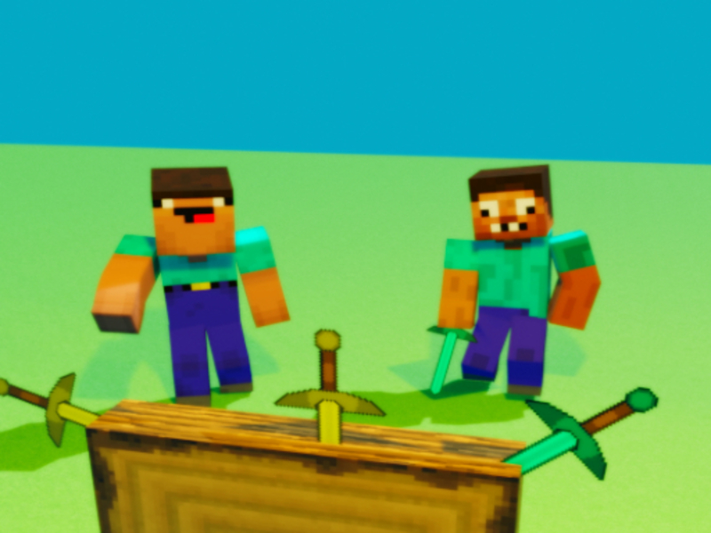 游戏Noob vs Pro，但刀击中了Minecraft在线
